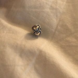 Silver Pandora Heart Charm